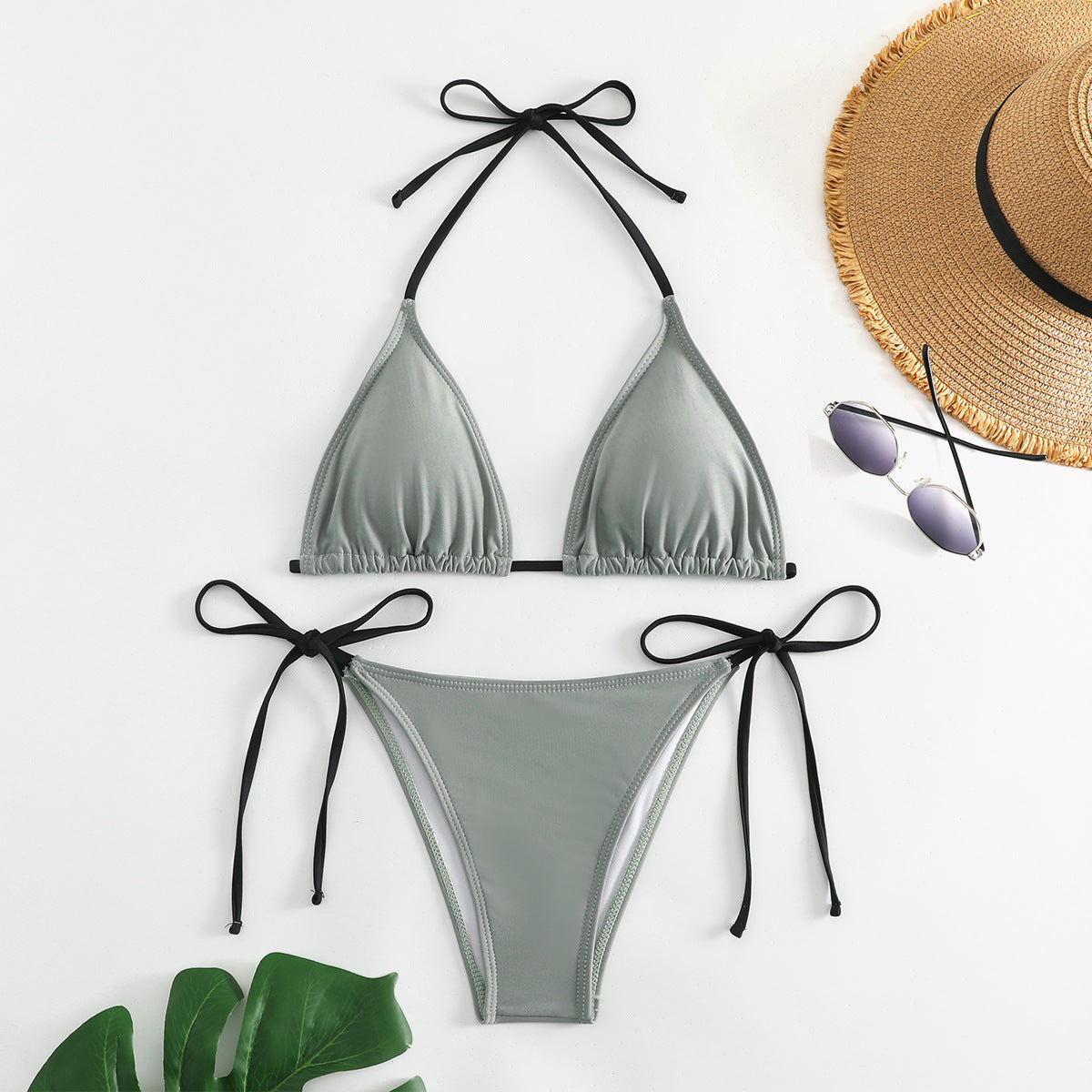 Swimwear Women Bandage Women Triangle Bathing Suits 2 Pieces Bikini Bowknot Swimsuit Bikini Set Swimwear Bikini Sets Bikinis Bathing Suit Push Up Swimsuit Summer Beachwear