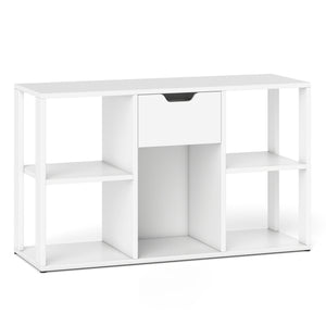 5-Cube Bookcase with Storage Drawer Freestanding Bookshelf Modern Display Rack-White