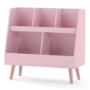 5-Cube Kids Bookshelf and Toy Organizer with Anti-Tipping Kits-Pink