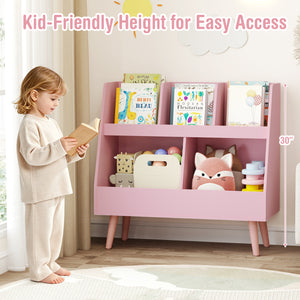 5-Cube Kids Bookshelf and Toy Organizer with Anti-Tipping Kits-Pink