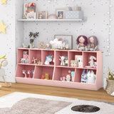 5-Cube Wooden Kids Toy Storage Organizer with Anti-Tipping Kits-Pink