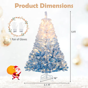 5 FT Artificial Christmas Tree with Warm White LED Lights and 8 Modes