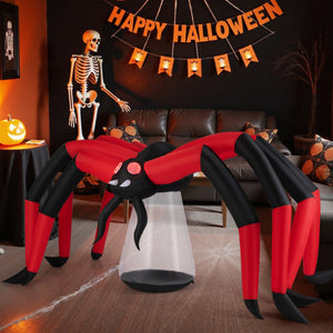 Halloween Inflatable Spider Blow Up Yard Scary Spider with Red Tunnel Light Eyes