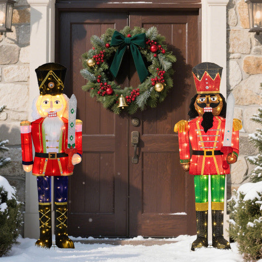 5 FT Lighted Christmas Nutcracker with Glitter Sword