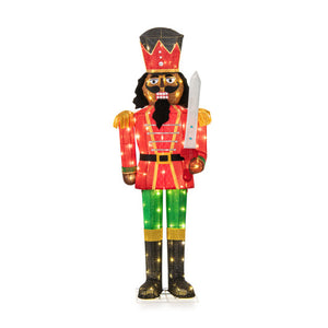 5 FT Lighted Christmas Nutcracker with Glitter Sword