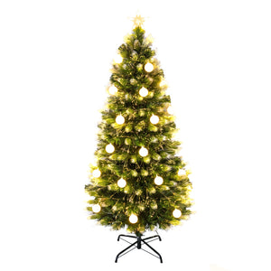 5 FT Pre-Lit Artificial Christmas Tree with Dazzling Optical Fibers