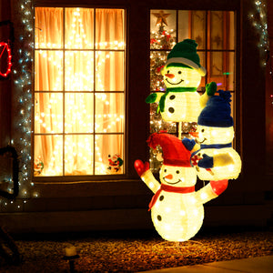 5 FT Stacked Snowman Lighted Christmas Decoration with 110 LED Lights