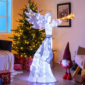 5 Feet Christmas Angel with 100 LED Lights and Ground Stakes