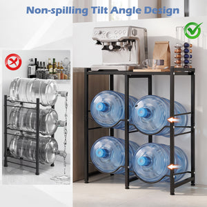 5 Gallon Water Jug Holder for 4 Bottles-Black