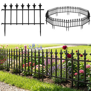 5-Pack/10-Pack Decorative Metal Garden Fence No Dig Landscape Fencing for Lawn-M