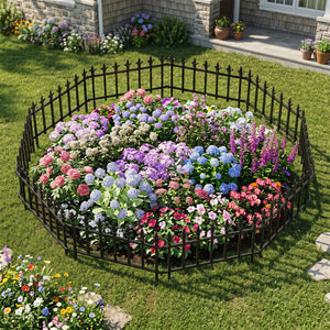 5-Pack/10-Pack Decorative Metal Garden Fence No Dig Landscape Fencing for Lawn-M