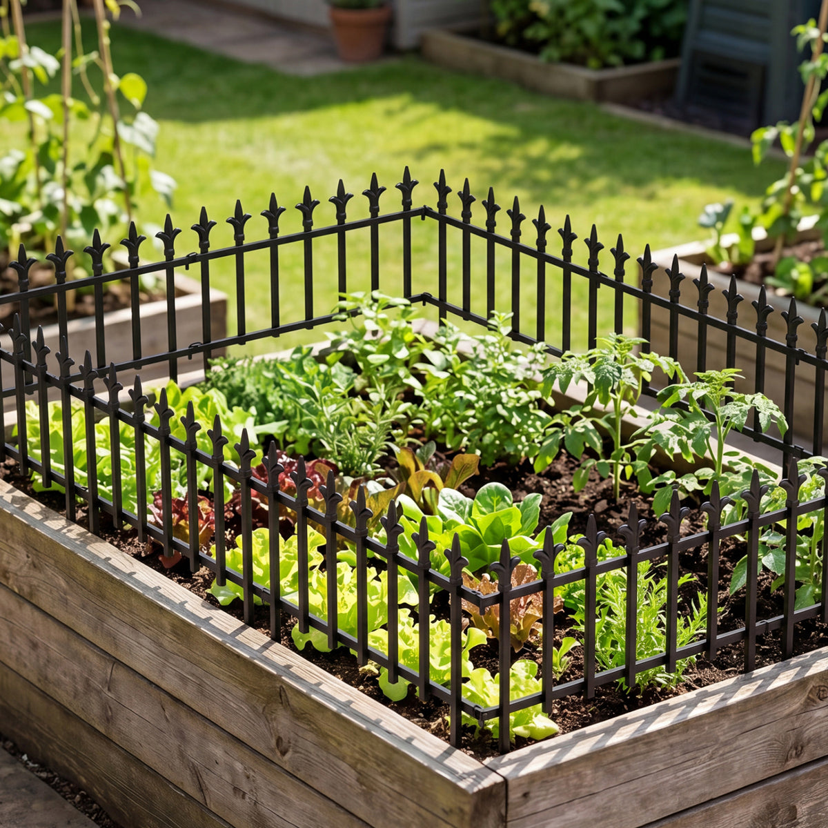 5-Pack/10-Pack Decorative Metal Garden Fence No Dig Landscape Fencing for Lawn-M