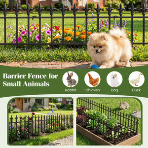 5-Pack/10-Pack Decorative Metal Garden Fence No Dig Landscape Fencing for Lawn-M