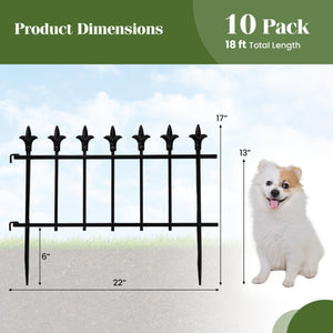5-Pack/10-Pack Decorative Metal Garden Fence No Dig Landscape Fencing for Lawn-M