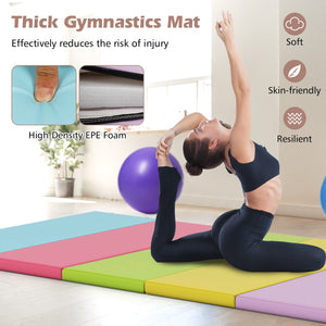 5-Panel Folding Gymnastics Mat for Kids-Green