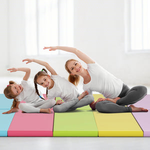 5-Panel Folding Gymnastics Mat for Kids-Green