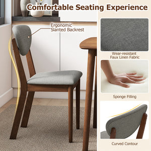 5-Piece Dining Set for 4 with Rectangular Table & Fabric Chairs for Living Room-Gray