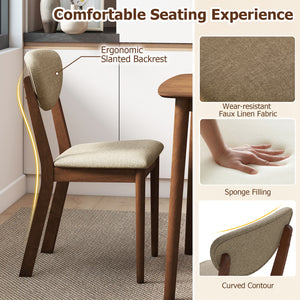 5-Piece Dining Set for 4 with Rectangular Table & Fabric Chairs for Living Room-Beige