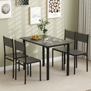 5 Piece Dining Table Set Industrial Style Kitchen Table and Chairs for 4-Grey