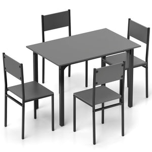 5 Piece Dining Table Set Industrial Style Kitchen Table and Chairs for 4-Grey