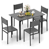 5 Piece Dining Table Set Industrial Style Kitchen Table and Chairs for 4-Grey
