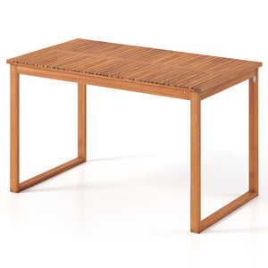 Outdoor Acacia Wood Dining Table with Slatted Tabletop for Garden