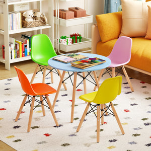 5 Pieces Kid's Colorful Set with 4 Armless Chairs-Multicolor