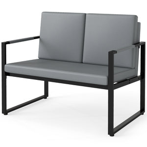 5 Pieces Living Room Set with 2 Accent Chairs and 2 Coffee Tables-Gray