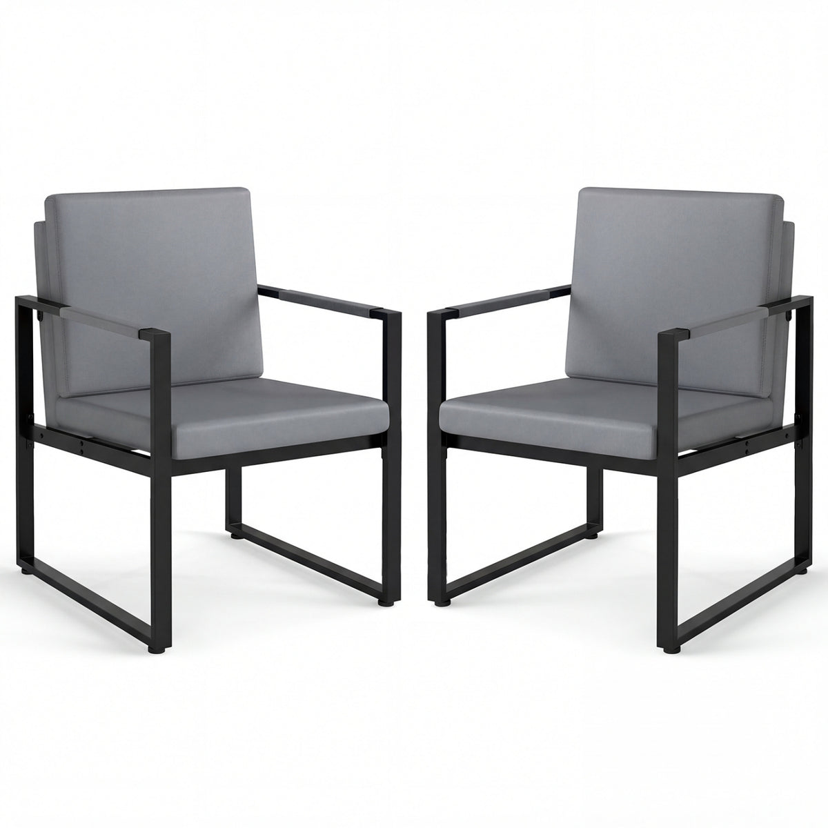 5 Pieces Living Room Set with 2 Accent Chairs and 2 Coffee Tables-Gray