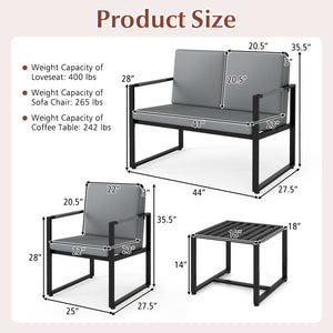 5 Pieces Living Room Set with 2 Accent Chairs and 2 Coffee Tables-Gray