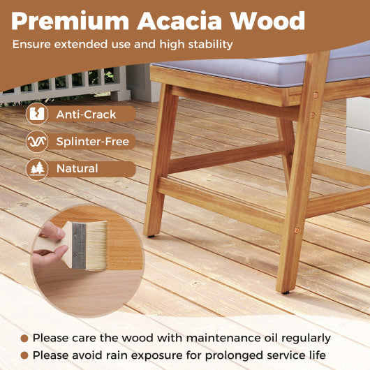 Set of 7 Outdoor Bench Acacia Wood Curved Garden Bench 2-Person