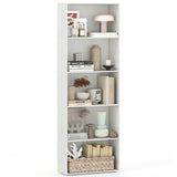 5-Shelf Storage Bookcase Modern Multi-Functional Display Cabinet-White