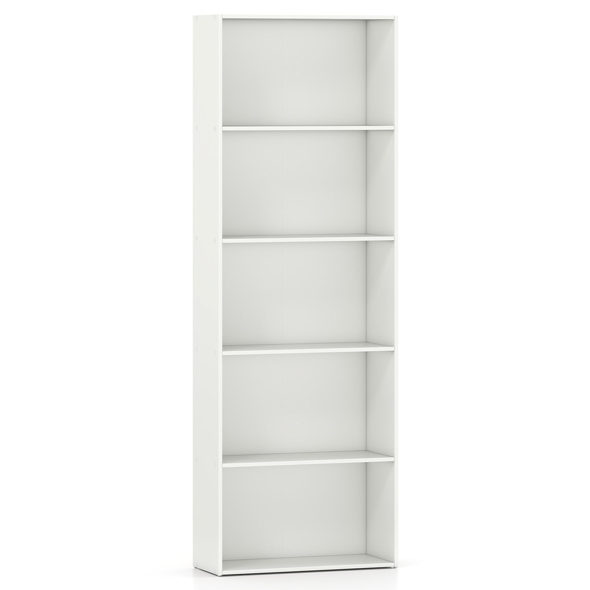 5-Shelf Storage Bookcase Modern Multi-Functional Display Cabinet-White