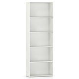 5-Shelf Storage Bookcase Modern Multi-Functional Display Cabinet-White