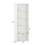 5-Shelf Storage Bookcase Modern Multi-Functional Display Cabinet-White