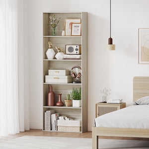 5-Tier Bookshelf Freestanding Display Shelf for Home Office-Gray