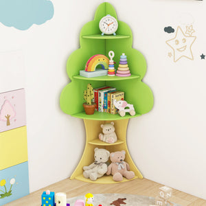 5-Tier Children Book Display Rack with Anti-toppling System-Green