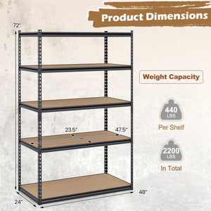 5-Tier Garage Shelving Unit 2200 LBS Heavy Duty Adjustable Utility Rack-Set of 2