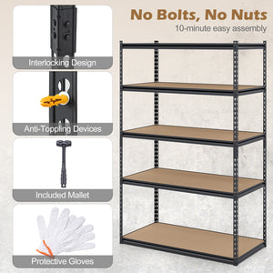 5-Tier Garage Shelving Unit 2200 LBS Heavy Duty Adjustable Utility Rack-Set of 3