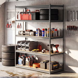 5-Tier Garage Shelving Unit 2200 LBS Metal Storage Shelves Adjustable Utility Rack for Warehouse-Set of 3