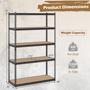 5-Tier Garage Shelving Unit for Warehouse and Basement-Set of 3