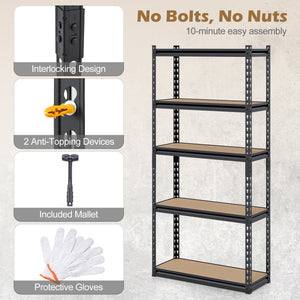 5-Tier Garage Shelving Unit 2200 LBS Heavy Duty Metal Storage Shelves-Set of 3
