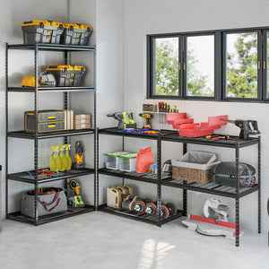 5-Tier Heavy-Duty Metal Shelving Unit with Adjustable Wire Rack Set of 2