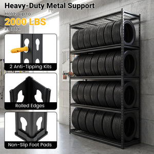 5-Tier Heavy-Duty Metal Shelving Unit with Adjustable Wire Rack Set of 3
