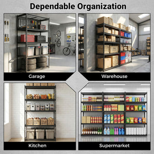 5-Tier Heavy-Duty Metal Shelving Unit with Adjustable Wire Rack Set of 3