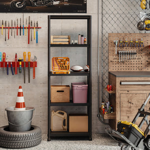 5-Tier Heavy-Duty Plastic Storage Shelves Freestanding Garage Shelving Unit