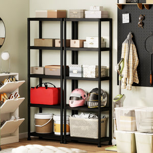 5-Tier Heavy-Duty Plastic Storage Shelves Freestanding Garage Shelving Unit