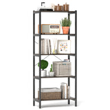 Multipurpose Open Bookcase Industrial Rack Wide Standing Storage Shelf-Brown