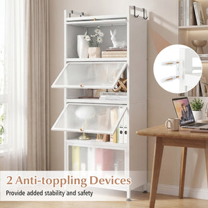 5-Tier Kitchen Baker's Rack with Flip-up PC Doors-White
