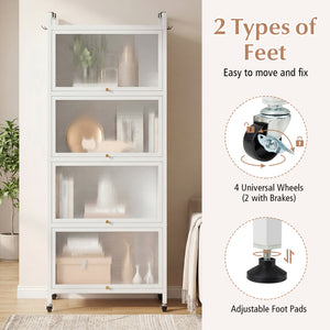 5-Tier Kitchen Baker's Rack with Flip-up PC Doors-White